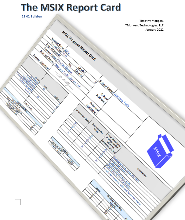 Cover image of the 20H2 MSIX Report Card Paper