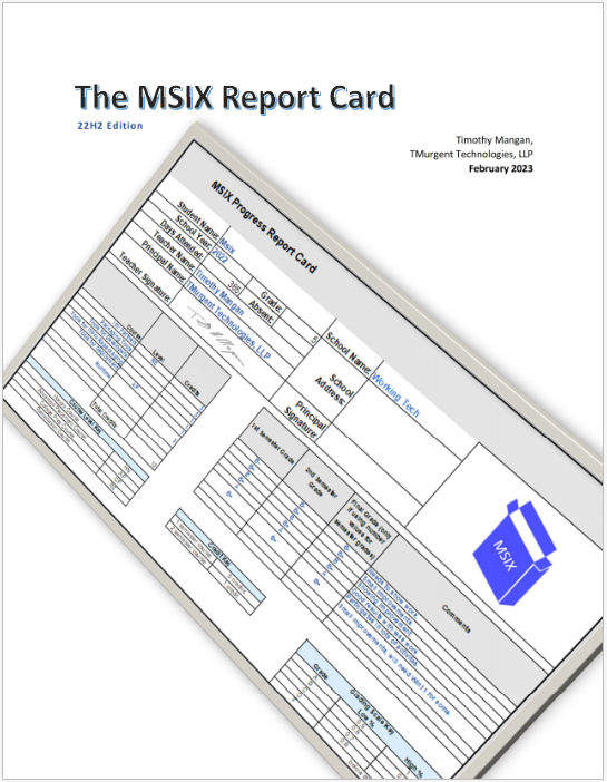 Cover image of the 22H2 MSIX Report Card Paper