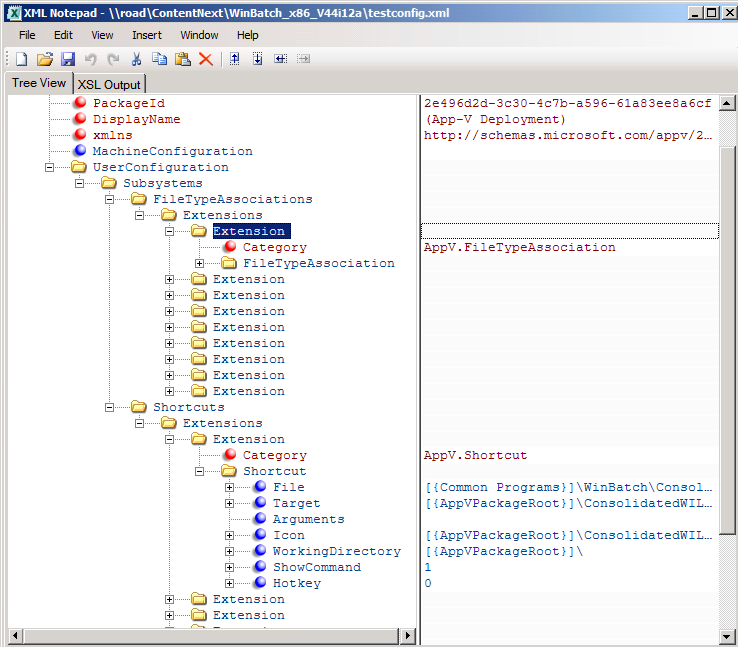 Config XML file