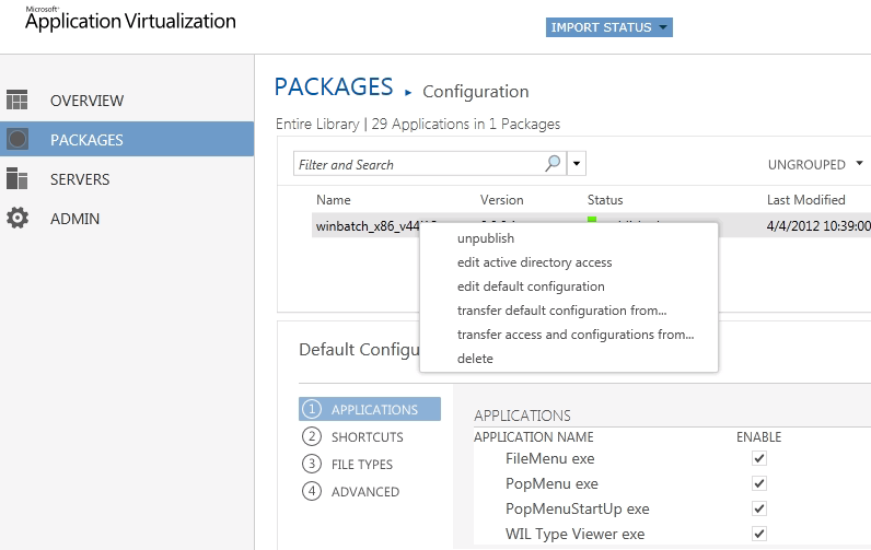 App-V 5.0 server console