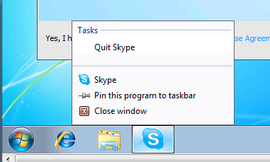 no skype menu bar windows 10