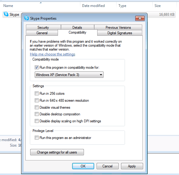 no menu bar in skype windows 7