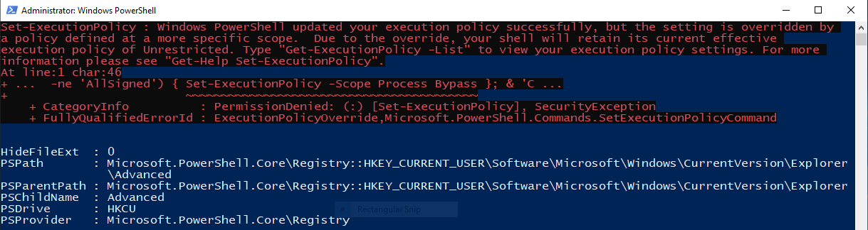 POWERSHELL код возврата. POWERSHELL системная ошибка 0x0000005. POWERSHELL Core v7.1.3. Set-EXECUTIONPOLICY -scope CURRENTUSER.