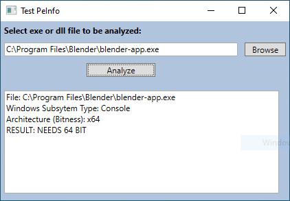 Image of Psft_TestPEInfo examining a component.