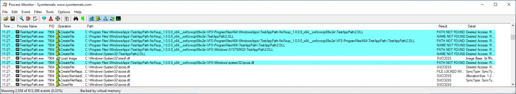 Trace failure on second dll