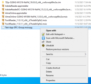Context menu from Notepad++ natively installed on a Win10 system