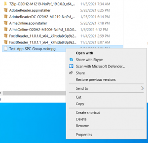 MSIX package on Windows 10